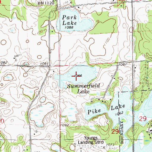 Topographic Map of Summerfield Lake, WI