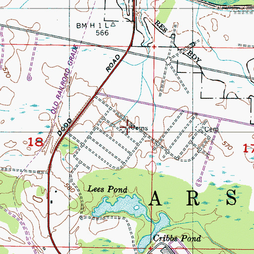 Topographic Map of Simpson Cemetery, AL