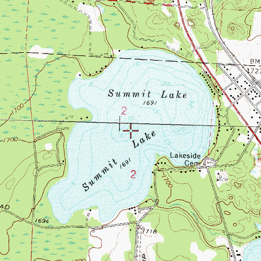 Topographic Map of Summit Lake, WI