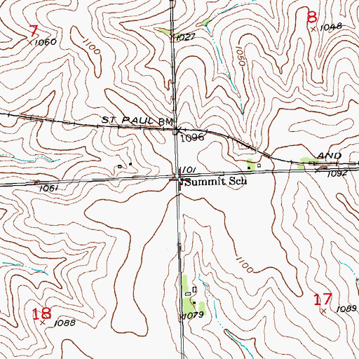 Topographic Map of Summit School, WI