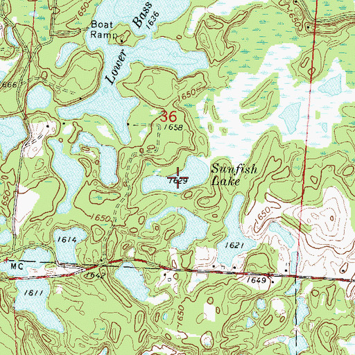 Topographic Map of Sunfish Lake, WI