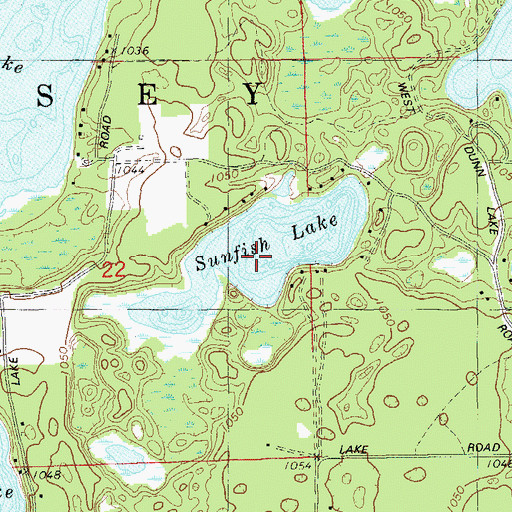 Topographic Map of Sunfish Lake, WI