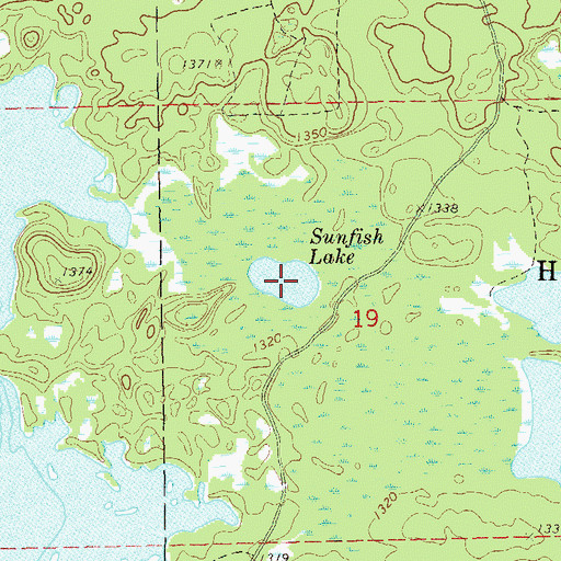 Topographic Map of Sunfish Lake, WI