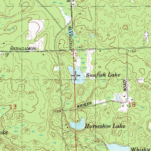Topographic Map of Sunfish Lake, WI