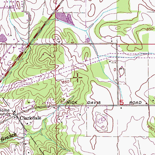 Topographic Map of Smith Cemetery, AL
