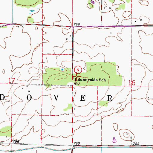 Topographic Map of Sunnyside Elementary School, WI