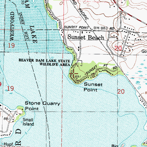 Topographic Map of Sunset Point, WI