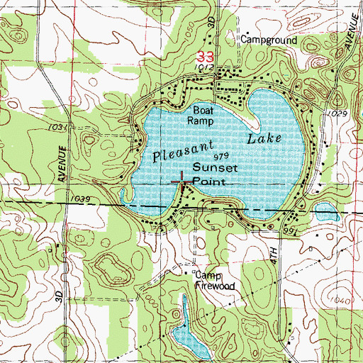 Topographic Map of Sunset Point, WI