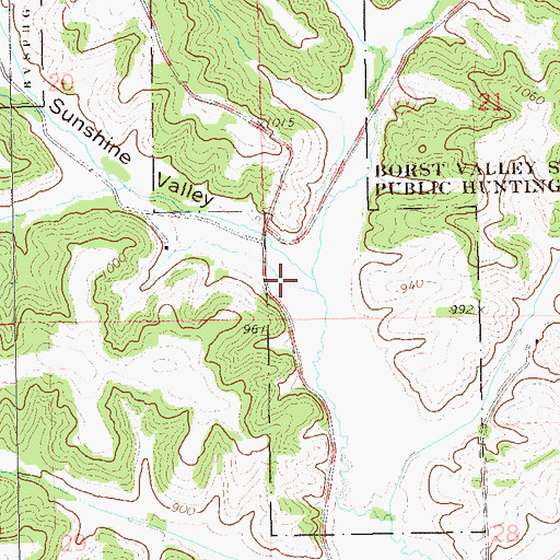 Topographic Map of Sunshine Valley, WI