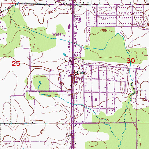 Topographic Map of Welbourn-King Cemetery, AL
