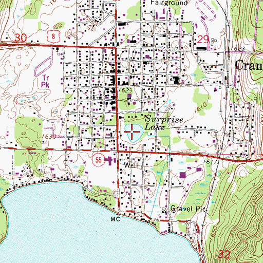 Topographic Map of Surprise Lake, WI