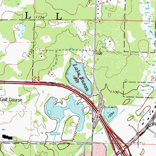 Topographic Map of Lake Susan, WI