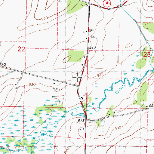 Topographic Map of Sutton School (historical), WI