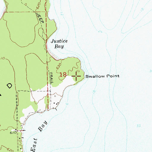 Topographic Map of Swallow Point, WI