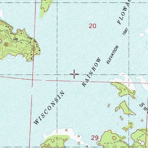 Topographic Map of Swamp Creek, WI