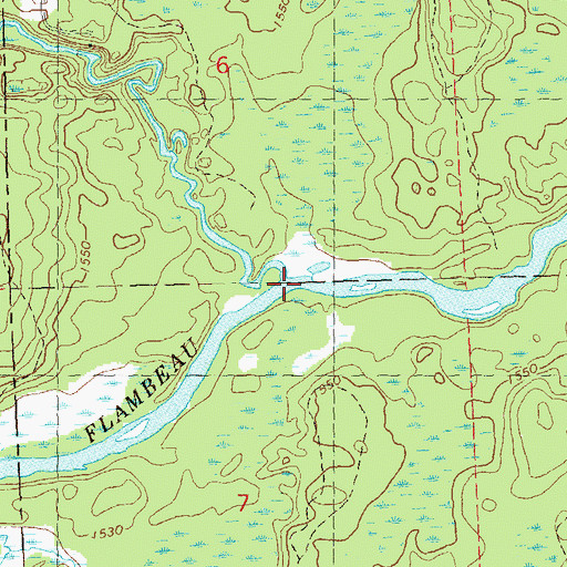 Topographic Map of Swamp Creek, WI