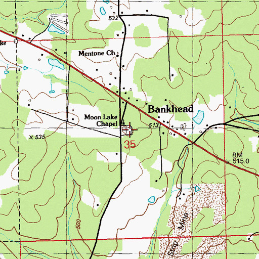 Topographic Map of Bankhead Cemetery, AL
