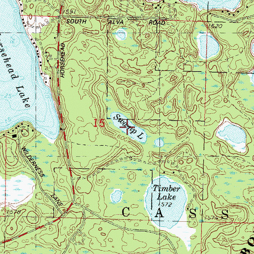 Topographic Map of Swamp Lake, WI