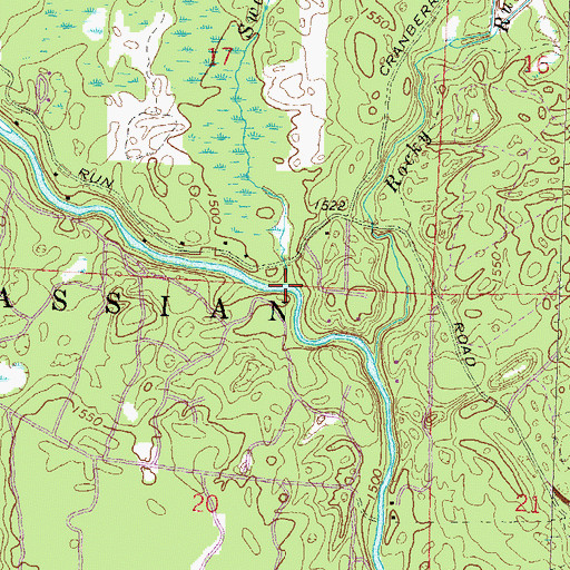 Topographic Map of Swan Creek, WI