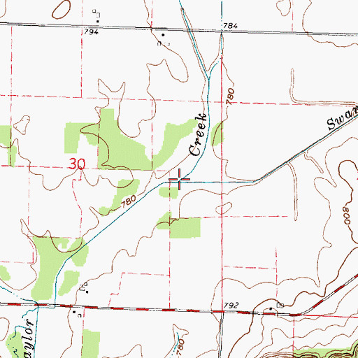 Topographic Map of Swan Creek, WI