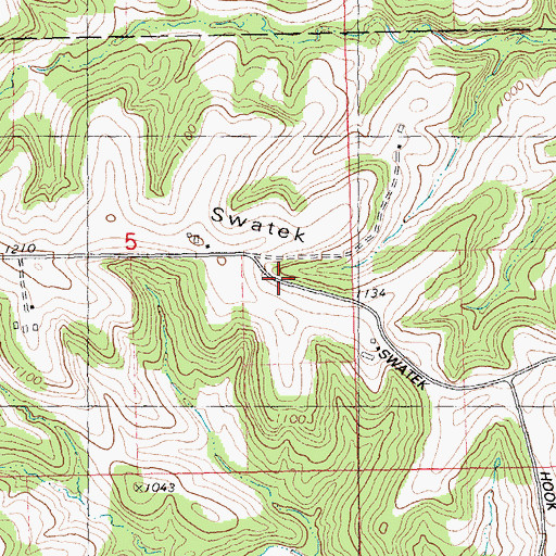 Topographic Map of Swatek Ridge, WI