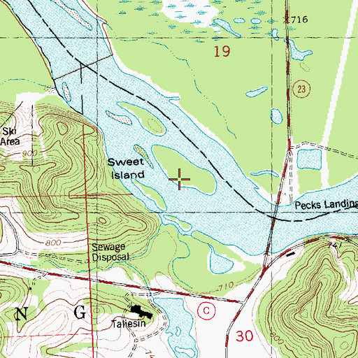 Topographic Map of Sweet Island, WI