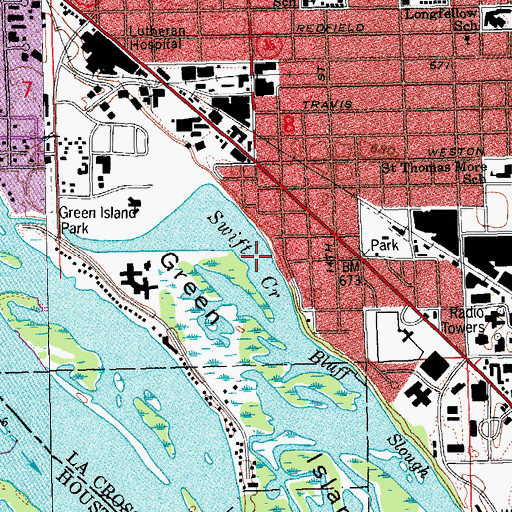 Topographic Map of Swift Creek, WI