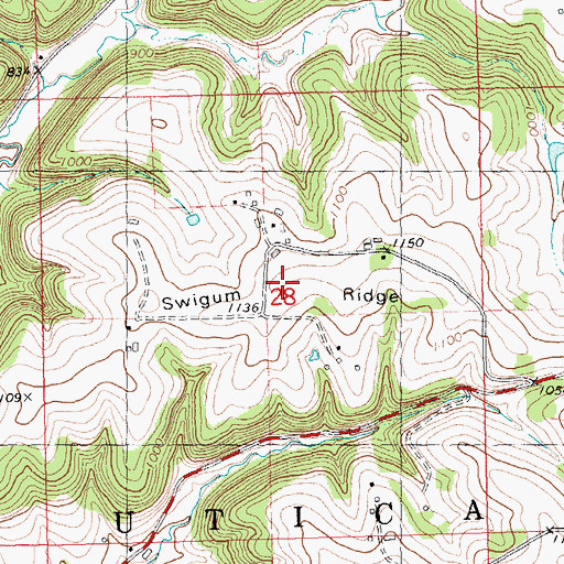 Topographic Map of Swigum Ridge, WI