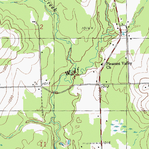 Topographic Map of Swim Creek, WI