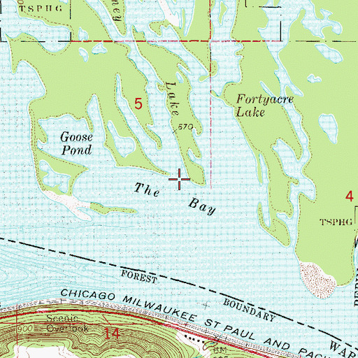 Topographic Map of Swinger Slough, WI