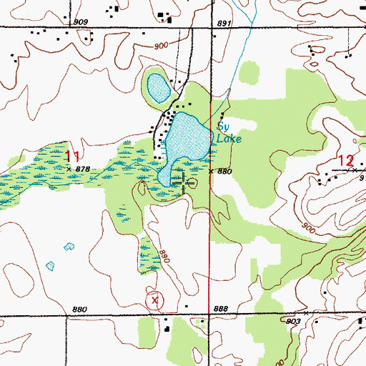 Topographic Map of Sy Lake, WI