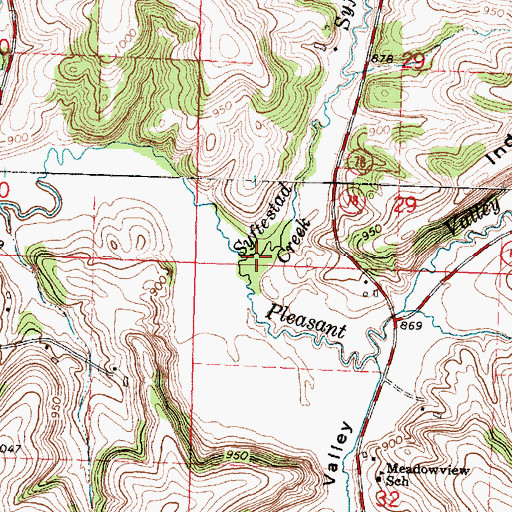 Topographic Map of Syftestad Creek, WI