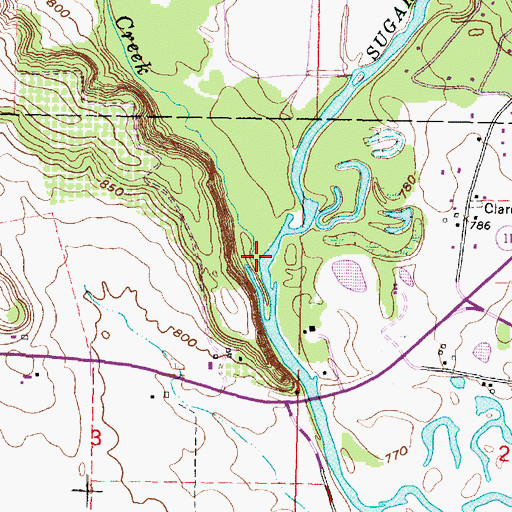 Topographic Map of Sylvester Creek, WI