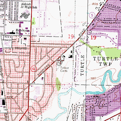 Topographic Map of Mount Thabor Cemetery, WI