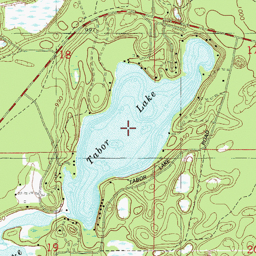 Topographic Map of Tabor Lake, WI