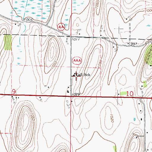 Topographic Map of Taft School, WI