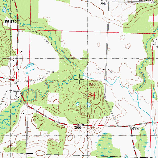 Topographic Map of Tagatz Creek, WI