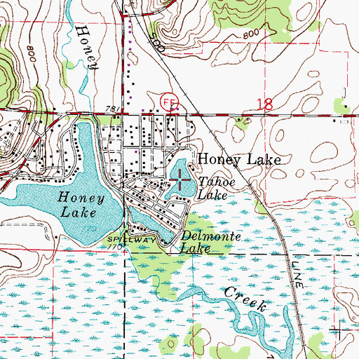 Topographic Map of Tahoe Lake, WI