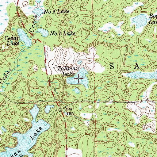 Topographic Map of Tallman Lake, WI