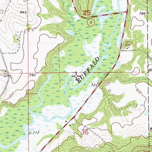 Topographic Map of Tamarack Creek, WI