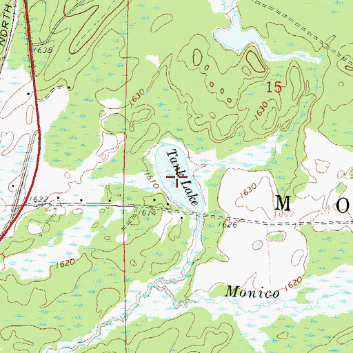 Topographic Map of Tank Lake, WI