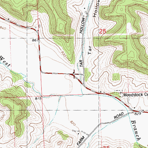 Topographic Map of Tar Hollow, WI