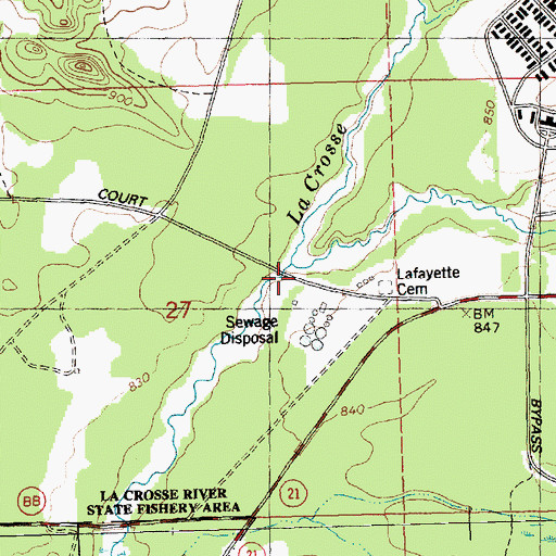 Topographic Map of Tarr Creek, WI