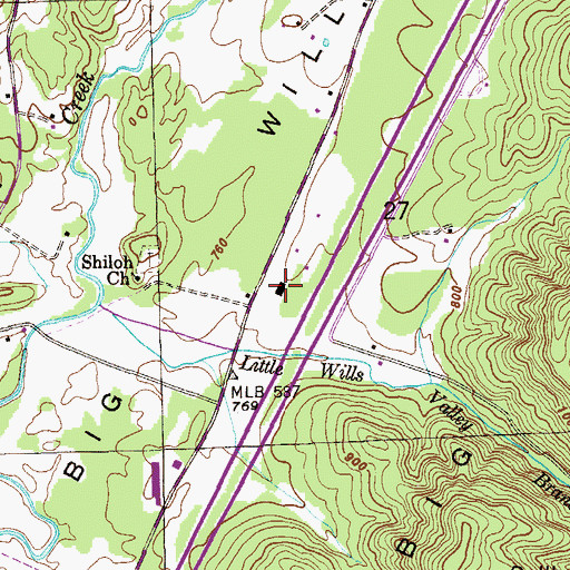 Topographic Map of Log Cabin School (historical), AL