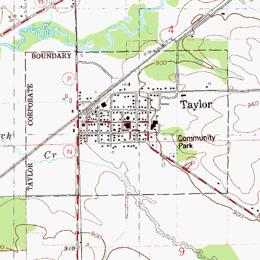 Topographic Map of Taylor, WI