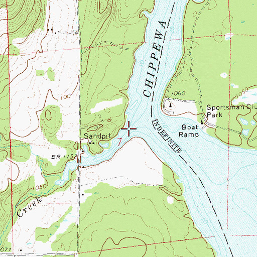 Topographic Map of Taylor Creek, WI