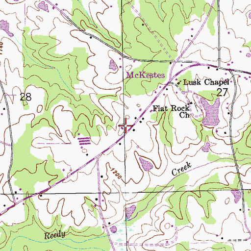 Topographic Map of McKestes School (historical), AL