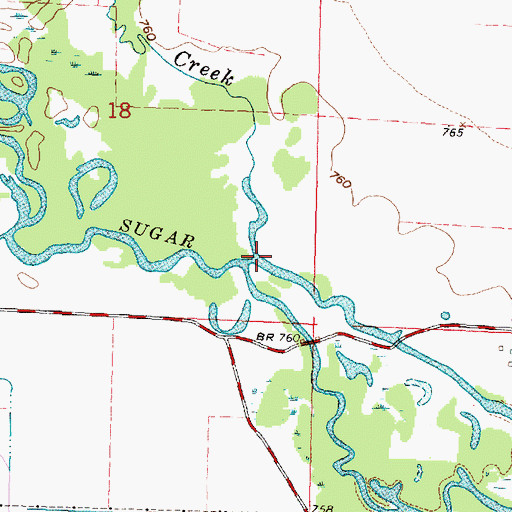 Topographic Map of Taylor Creek, WI