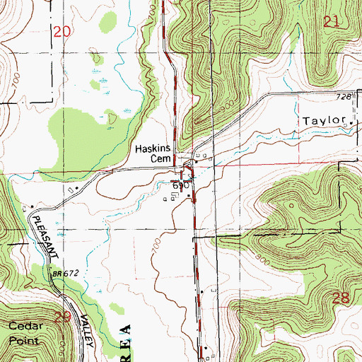 Topographic Map of Taylor Hollow, WI