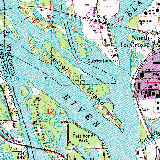 Topographic Map of Taylor Island, WI